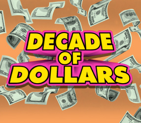 DECADE OF DOLLARS scratch-off ticket