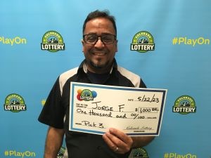 ¡Jorge F. de Aurora ganó $1,000 en su boleto Pick 3!