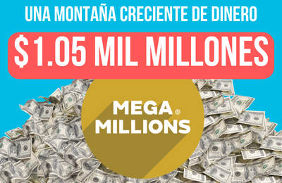 Una montaña creciente de Moola: el premio mayor de Mega Millions alcanza $ 1.05 mil millones. Montón de dinero de fondo