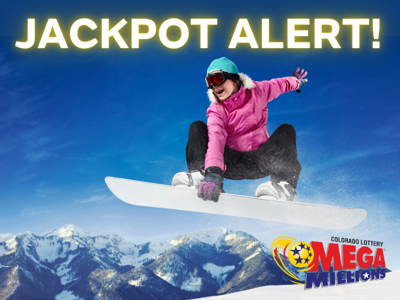 Jackpot Alert! Woman riding snowboard in the mountains