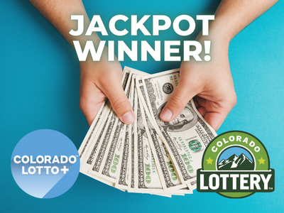 Handful of cash with Jackpot Winner! and Lotto+ and Colorado Lottery logos