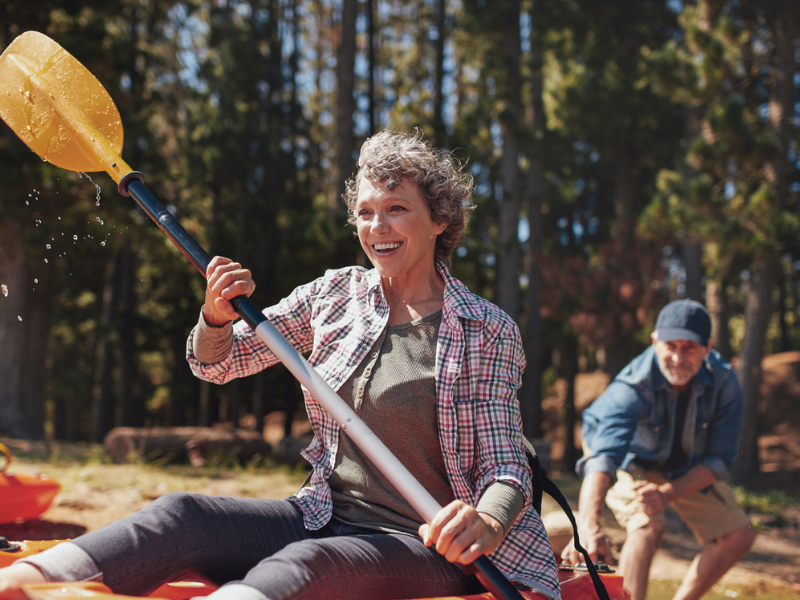 woman kayaking