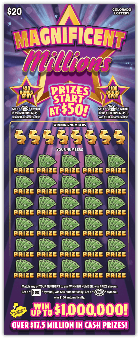 Colorado Lottery Ticket - $20 - Magnificent Millions
